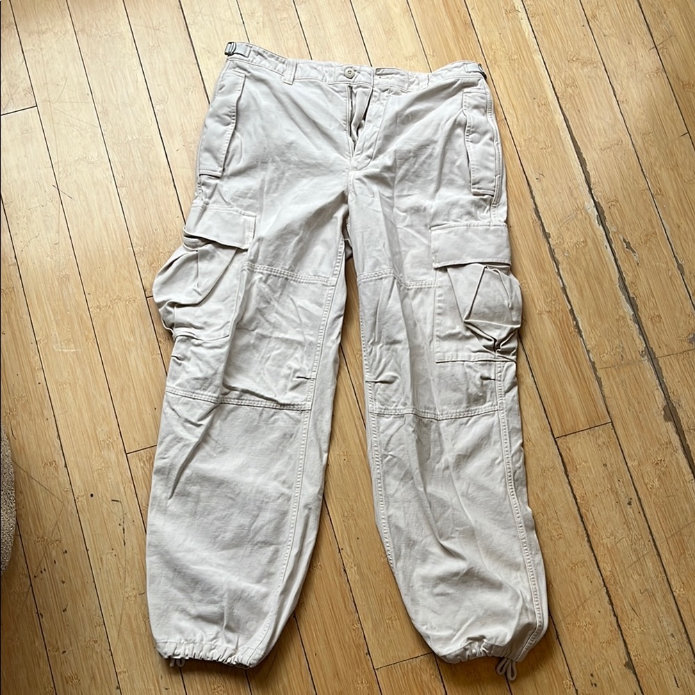 TNA Cream Cargo Pants Relaxed Fit
